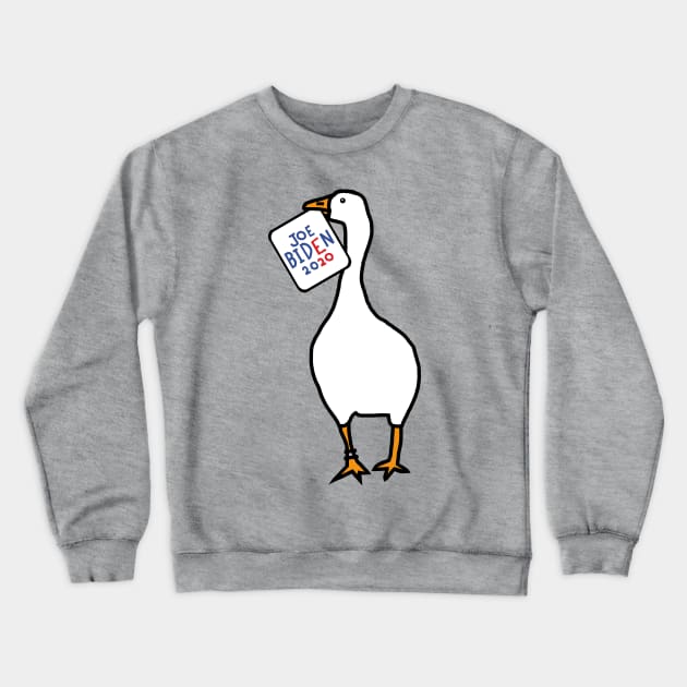 White Goose with Stolen Joe Biden 2020 Sign Crewneck Sweatshirt by ellenhenryart